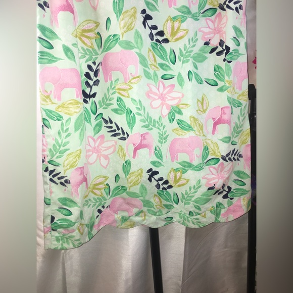 Crown & Ivy | Women’s Green & Pink/Floral & Elephant Pattern Sleeveless Dress - Picture 8 of 11